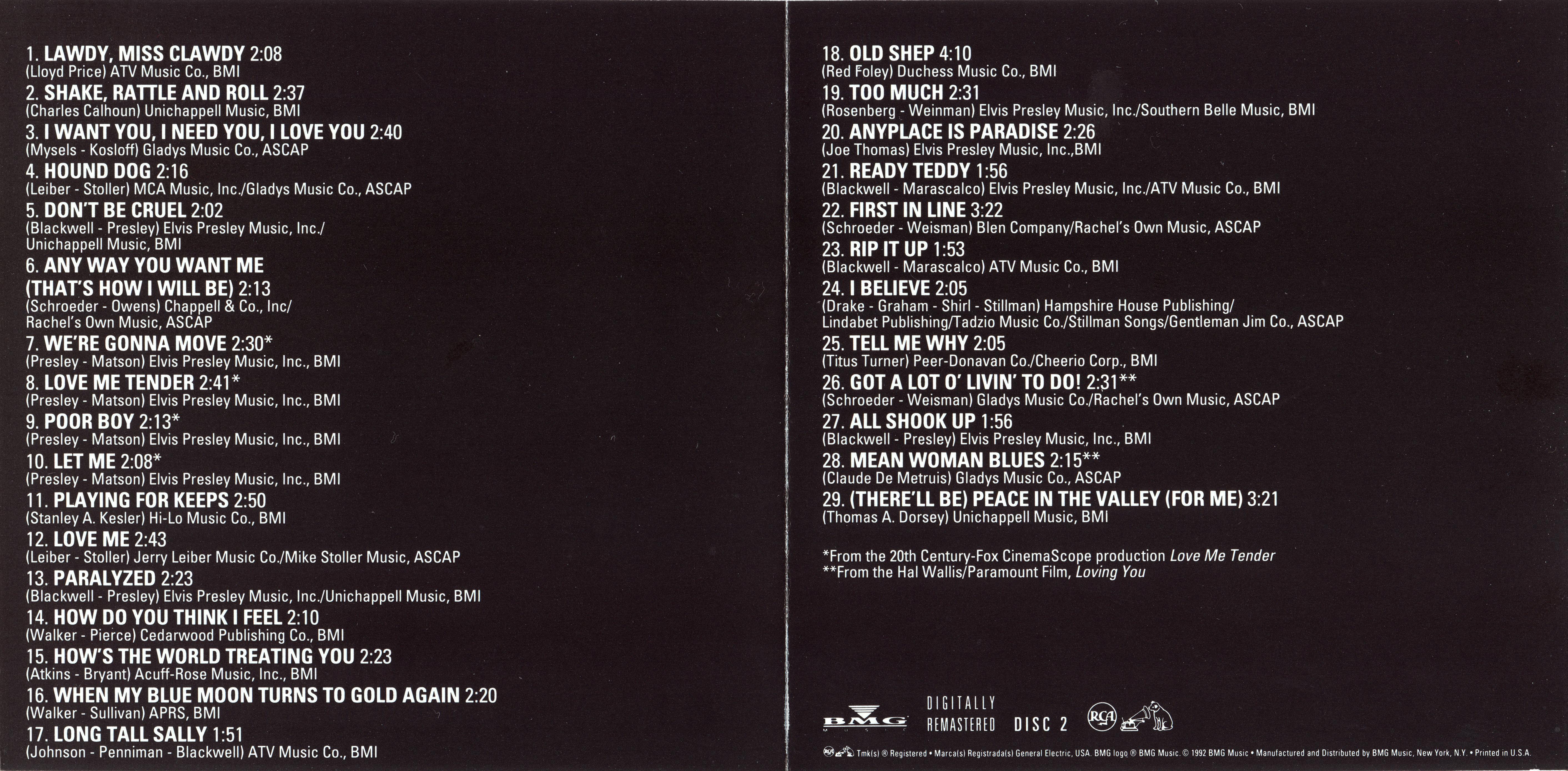 Elvis Presley  The Complete 50`s Masters 2 : Front + Inlay